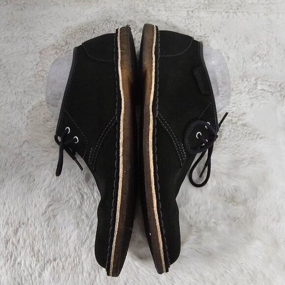 Clarks Black Suede Creepers Chukkas Men's 7 Women's 8.5 - Picture 7 of 12